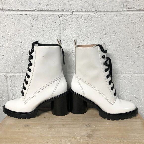 Womens Marc Jacobs White Ryder Lace Up White Boot Size 35 US 5 - Picture 4 of 13